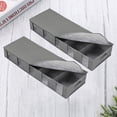 thumbnail image 3 of BRIGHTFUFU Bolsa de almacenamiento no tejida gris de 2 piezas debajo de la cama Contenedor de ropa Caja de artículos varios Organizador plegable con ventana transparente, 3 of 7