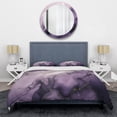 thumbnail image 3 of Designart "Mauve and Silvery Ink Waves XI" Fractals Bedding Covert Set - Abstract Purple Modern Bed Set With 2 Shams, 3 of 6