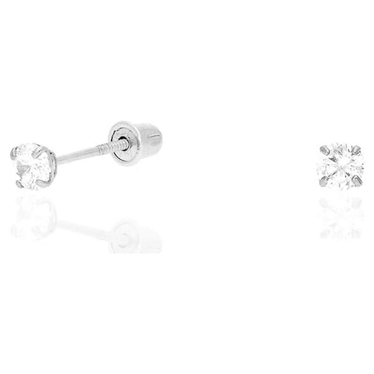White Gold Earring Backs 14K Solid Gold 0.17 Grams AU585 Butterfly Real  Earrings Backs Replacements for Studs 585 Hypoallergenic Pierced Secure