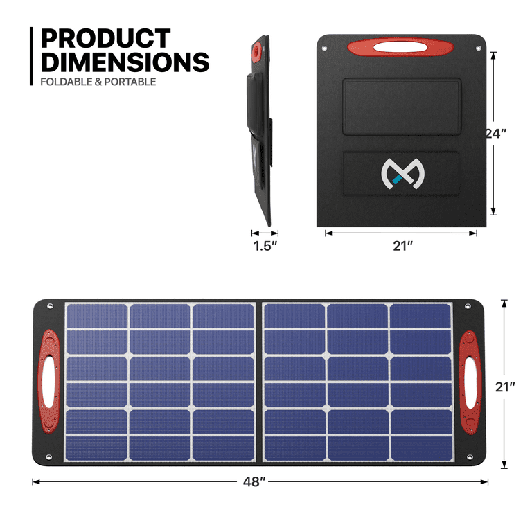 MOX 100W Portable Solar Panel & Power Station Set, Foldable, High