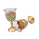 thumbnail image 5 of 2 copas de vino en relieve, mini copas reutilizables, portátiles, decorativas, para brindis. verde y dorado, 5 of 9