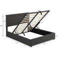 thumbnail image 2 of Full Bed Frame with Storage Underneath, Metal Full Size Bed with Lift Up Storage, Upholstered Full Size Platform Bed with Headboard and Bentwood Slats, 2 of 9