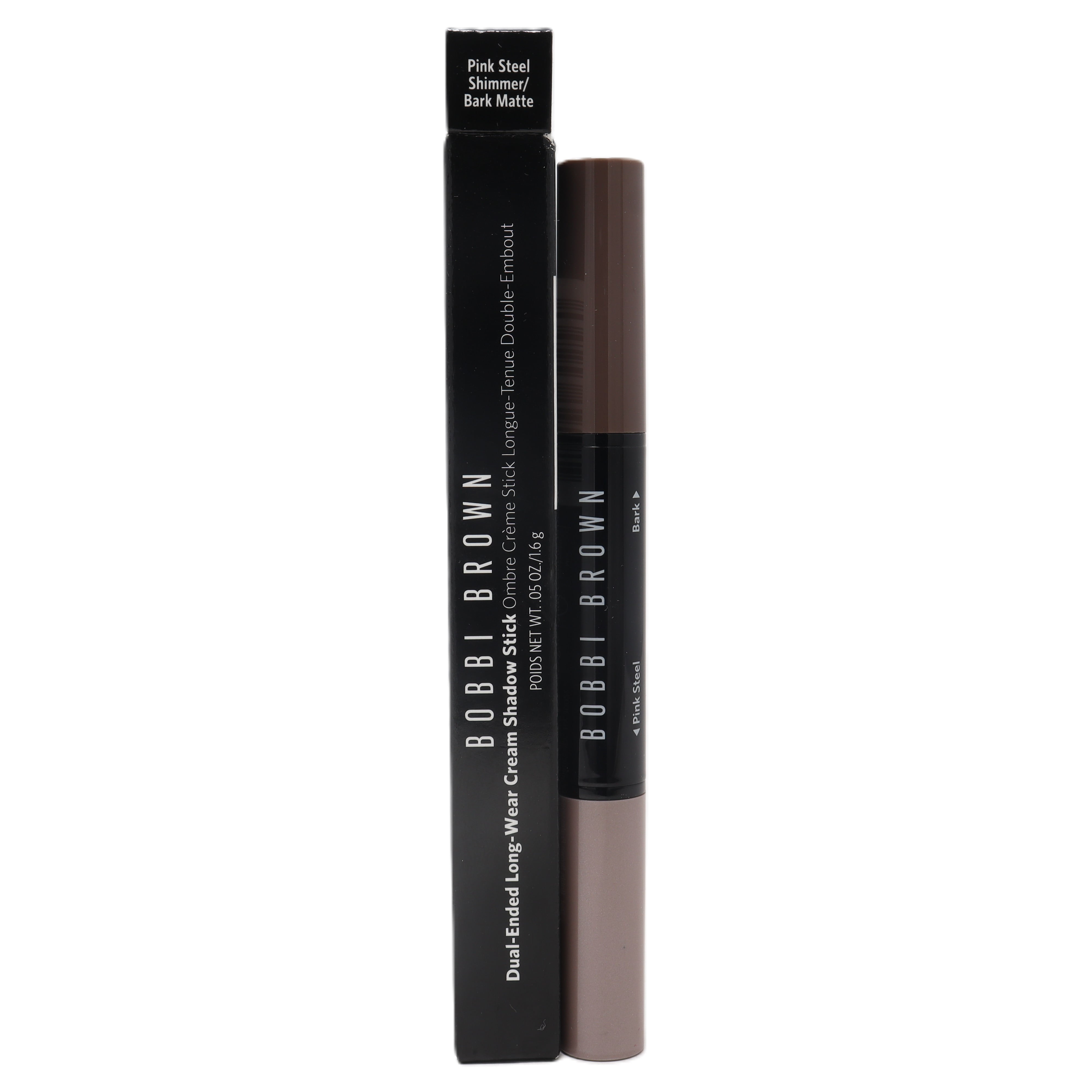 Bobbi Brown Dual-Ended Long-Wear Cream Shadow Stick 0.05oz Pink Steel Shimmer/Bark Matte