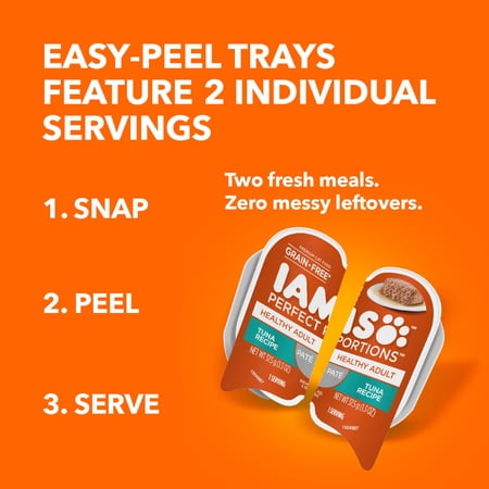 IAMS PERFECT PORTIONS PATE TUNA RECIPE HEALTHY ADULT CAT FOOD, 2.6 OZ TWIN-PACK TRAY