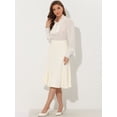 thumbnail image 4 of DARING DIVA Women's Side Zipper Flared Flowy A Line Midi Skirts XS Beige, 4 of 6