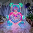thumbnail image 5 of Xinwanna Teddy Bear Night Light Prismatic Iridescent LED Bear Lamp DIY Assembly Colorful Bunny Lamp for Valentine's Day Gift Bedroom Party Decor (Type A), 5 of 13