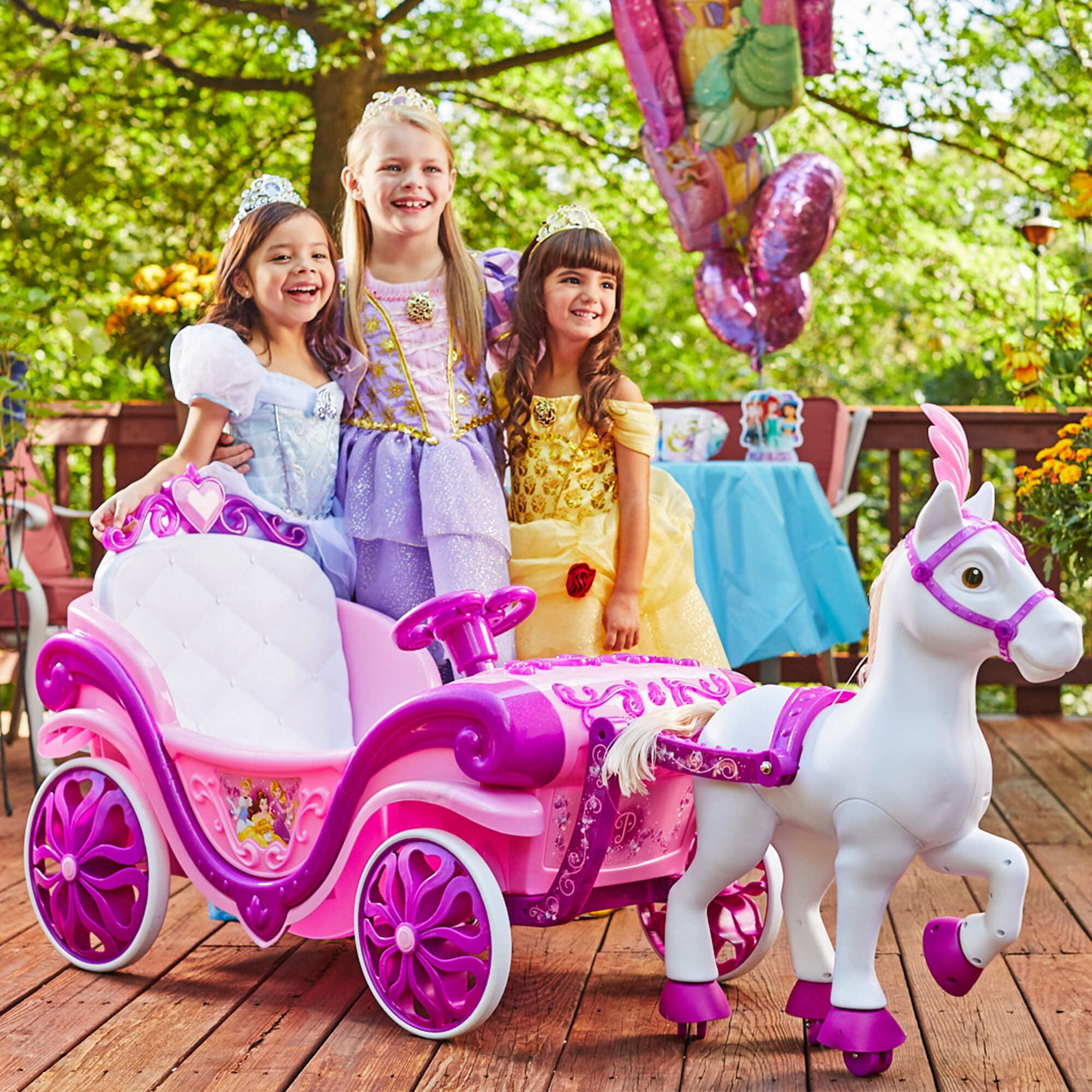 Ride On Toy Royal Horse and Carriage Battery Powered Girls