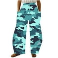 thumbnail image 2 of Runfenguu Y2K Sweatpants, Comfy Work Pants Women Women Casual Printing Pockets Elastic Mid-Waist Comfortable Wide-Legged Loose Pants, 2 of 5