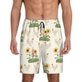 thumbnail image 2 of Picia Flowers And Hens Pajama Shorts for Men, Men's Pajama Bottoms, Sleepwear,Short Pajama Pants-Small, 2 of 9