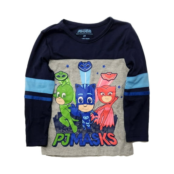 PJ Masks Toddler Boys Blue & Gray Gekko & Catboy T-Shirt Tee Shirt 2T