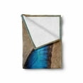 thumbnail image 2 of Beige Soft Flannel Fleece Throw Blanket, Butterfly Vintage British Grunge Victorian on Weathered Looking Background Spring, Cozy Plush for Indoor and Outdoor Use, 60" x 80", Multicolor, by Ambesonne, 2 of 6