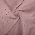 thumbnail image 6 of Craaazy Women's Solid Color Eyelet Print V-Neck Short Sleeve Buttoned T-shirts Casual Summer Top Gifts, 6 of 9