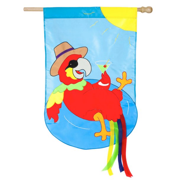 Parrot Summer Time Vertical Flag