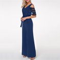 thumbnail image 3 of SELONE Womens Jumpsuits Casual Short Wide Leg Pants Ladies Travel Comfortable 2023 Vacation Flowy Rompers Womens Jumpers and Rompers Casual Fashion Solid Color Mesh Short Sleeve Dark Blue XL, 3 of 7