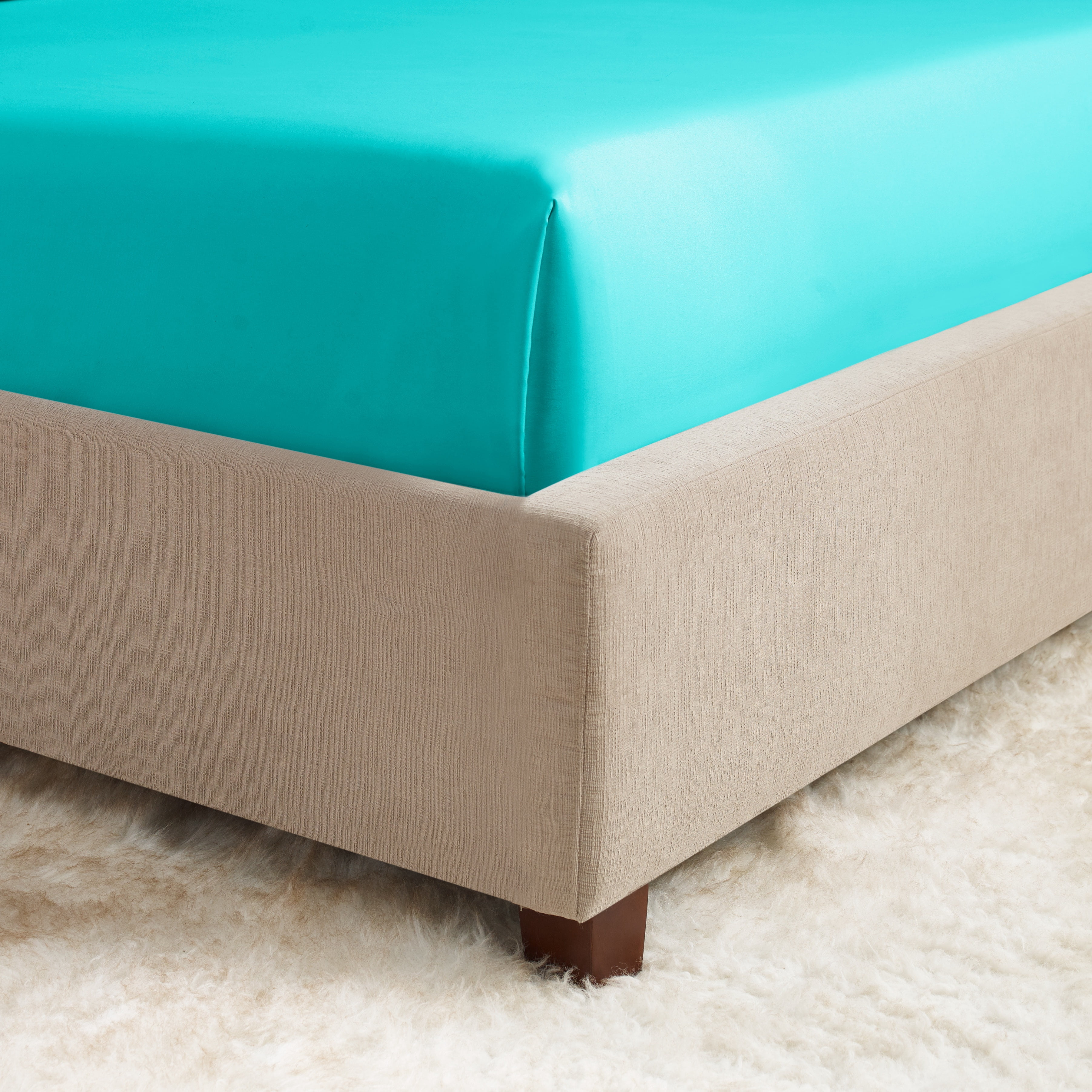 Hearth & Harbor Deep Pocket 3 Piece Solid Bed Sheet Set, 1800 Thread Count Microfiber Sheets, Twin, Teal Blue