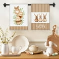 thumbnail image 6 of 16" x 24" Happy Easter Kitchen Dish Towels Set of 2, Bunny Rabbit Colorful Plaid Hand Towels Drying Baking Cooking Cloth, Spring Eucalyptus Leaves Farmhouse Home Kitchen Decor, A1-M, 6 of 9