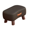 thumbnail image 2 of Reposapiés pequeño otomano con patas de madera, creativo, con asa Verde, 2 of 9