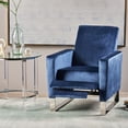 thumbnail image 2 of Noble House Canaan Standard Velvet Push Back High Leg Recliner, Cobalt, 2 of 10