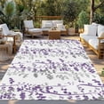 thumbnail image 2 of Purple Grey Botanical Outdoor Rug for Patio/Deck/Porch, Non-Slip Large Area Rug 4 x 6 Ft, Spring Floral Summer Farmhouse Indoor Outdoor Rugs Washable Area Rugs, Reversible Camping Rug Carpet Runner, 2 of 8