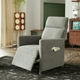 thumbnail image 2 of S-HOME Modern Power Recliner Sofa Velvet with Adjustable Backrest and Footrest for Small Spaces and Home Theater Use, Light Gray, 2 of 9