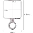 thumbnail image 4 of Square Hand Mirror Handheld Mirror with Handle Hand Mirror for Women (Electroplated Silver, 4 of 7