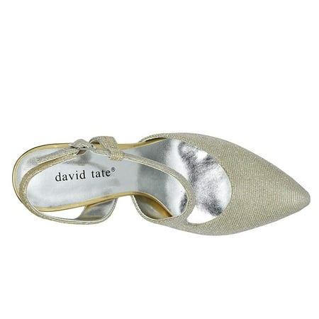 David Tate Lucia Gold Glitter Fabric Pat