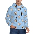 thumbnail image 2 of Pofeuu Cute French Bulldog Print Mens Casual Hooded Collar Drawstring Hoodies Pullover Sweatshirts Casual Long Sleeve Shirts-3X-Large, 2 of 7