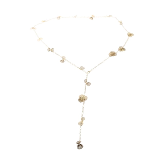 Cinturón de la cadena de cintura, enlace de cintura de metal de flores de oro, verano de moda para el vestido ajustable para damas joyas de cintura de