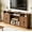 Without Fireplace, variant on 59 Inch Fireplace TV Stand with 23'' Electric Fireplace, Mid Century Modern Fluted Entertainment Center for TVs up to 65", TV Console with Storage for Living Room, Bedroom (Walnut,With Fireplace)