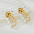 thumbnail image 5 of 2pair Dainty Pearl Ear Cuffs Wrap Earrings  Plated Cross Criss Cartilage Huggie Hoop Stud Earrings Non Piercing Minimalist Jewelry Cute Gifts for Women, 5 of 5