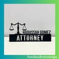 thumbnail image 3 of Handmadetneonsign Lawyer Metal Nameplate, Law Office Desk Nameplate, Desk Name Plate Decor 47283, 3 of 5
