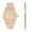 Gold; pink;, variant on Women's Big Rocks Diamond Iced Out Crystals Bezel Colored Dial w/Easy Reader Roman Numerals Colorful Rubber Band Perfect Bling-ed Out Watch - ST10357LA (SLV Blush Pink -Pink Tennis)