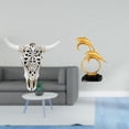 thumbnail image 2 of Escultura de pared de calavera,Estatua de resina con cabeza de vaca para decoración de pared y hogar,Adornos de diseño de patrón de decoración de pared de cabeza de vaca,Figura de, 2 of 8