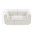 thumbnail image 3 of Meridian Furniture Kimora Cream Linen Textured Fabric Loveseat, 3 of 13