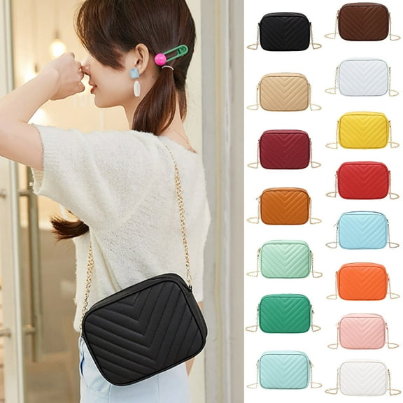 Modstep Women Small Quilted Crossbody Bags Chain Strap Sling Purse Leather Clutch Satchel Fashion Evening Handbags Black