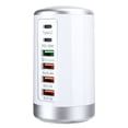 thumbnail image 1 of Cylindrical Shape USB Fast , Fast  Hub, AC 100–240V ABS+PC Material for Travel Desktop in Office and Home Use White, 1 of 8
