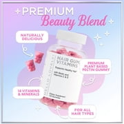 Hair Vitamin Gummy - Advanced Hair, Skin, Nails Supplement - Complete Beauty Complex with 5000mcg Biotin - Supports Thicker, Stronger, Fuller Hair for Women & Men - Berry Flavor - 120 Gummies