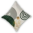 thumbnail image 2 of Boho Pillow Covers 20x20 Set of 2, Mid Century Green Tropical Leaves Decorative Outdoor Throw Pillow Covers Abstract Geometric Minimalist Modern Cushion Case Linen Square for Home Couch Sofa, 2 of 6