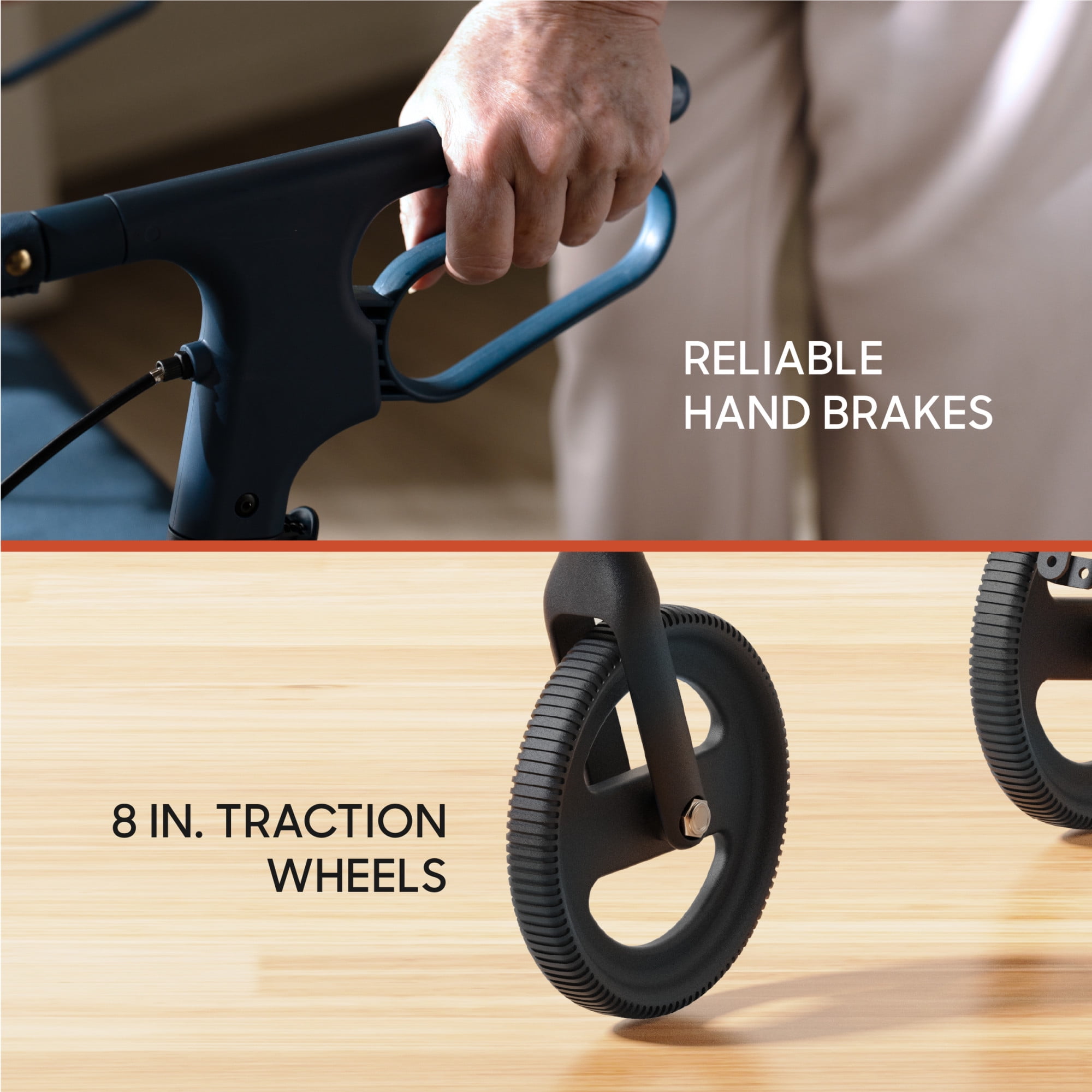 Sharper Image® Deluxe Rolling Walker with Seat and 8-inch Wheels, 300 lb Capacity