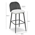 thumbnail image 3 of TOV Furniture Alexa Black Rattan Performance Fabric Barstool, 3 of 8