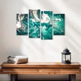 thumbnail image 2 of Elephant Stock Abstract Teal Wall Art - Horizontal Multi Panel Canvas - Living Room Wall Decor - Abstract Multi Panel - Teal And Turquoise Decor - 24" x 14", 2 of 4