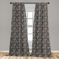 thumbnail image 5 of Ambesonne Ethnic Curtains, Aztec Ornament Lace, Pair of 28"x63", Grey Vermilion Brown, 5 of 5
