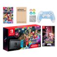 thumbnail image 1 of Nintendo Switch Mario Kart 8 Deluxe Bundle: Red/Blue Console, Mario Kart 8 & Membership, Pokemon Shining Pearl, Mytrix Wireless Pro Controller Blue Bamboo and Accessories, 1 of 8