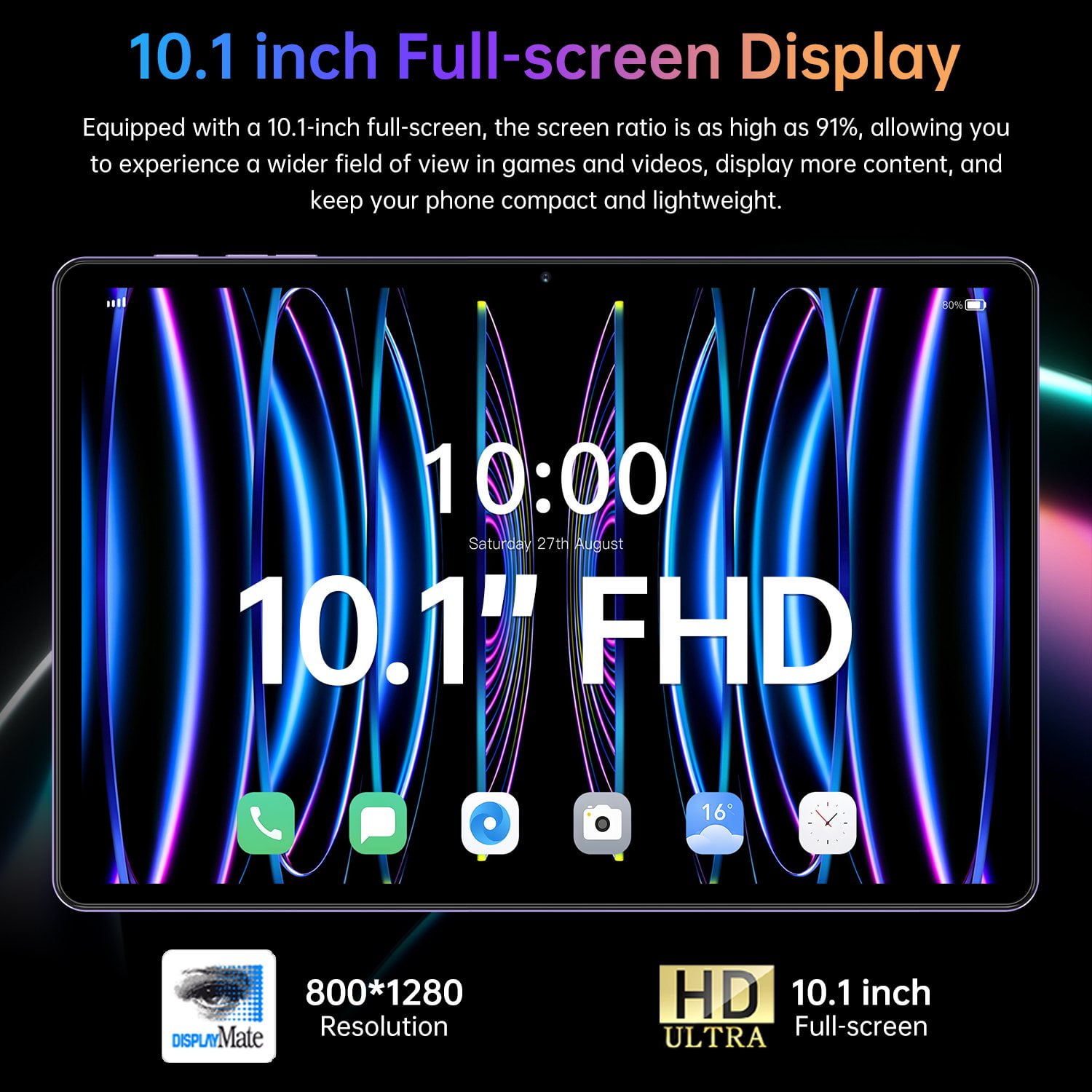 10.1 inch Android 14 Tablets, Quad Core Processor (2+2) 4GB RAM 32GB ROM Tablet, CHYCET 1TB Expandable Tablet PC, 4000mAh Battery, 1280*800 IPS Display, WiFi & Bluetooth Enabled Tab -Pad 16 Pro