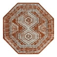 thumbnail image 3 of Unique Loom Charlotte Collection Area Rug - Quail (5' 3" Octagon Terracotta/Light Blue), 3 of 7