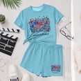 thumbnail image 4 of ITSAME 4th of July Girls Outfit Sets, American Flag Print Crewneck T-Shirts and Shorts Casual Clothes Set Sky Blue Size 6, 4 of 6