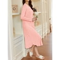 thumbnail image 4 of Avidlove Nightgowns for Women Floral Long Sleeve Henley Sleepshirt Full Length Nightdress Sleepwear with Pockets S-3XL, 4 of 7