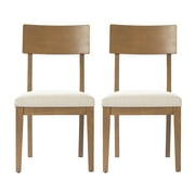 Set of 2 Brown and Beige Home Furniture Collections Hambleden Dining Chairs with Cushions, 3'