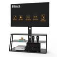 thumbnail image 4 of Hassch Modern Glass TV Stand for TVs, Entertainment Center with Mount, Black, 4 of 8