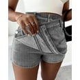 thumbnail image 5 of Women Jean Denim Skort Sexy- High Waisted Asymmetrical Short Mini Short Grey XL, 5 of 7